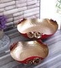 Red & Gold Hammered Rose Urli Set of 2
