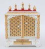 White Mango Wood & MDF Floor Rested Mandir With Door