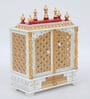 White Mango Wood & MDF Floor Rested Mandir With Door