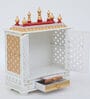 White Mango Wood & MDF Floor Rested Mandir With Door