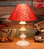 Red & Gold Shade Table Lamp With Metal Base