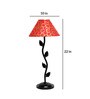 Red & Gold Shade Table Lamp With Metal Base