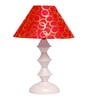 Red & Gold Shade Table Lamp With Metal Base