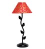 Red & Gold Shade Table Lamp With Metal Base