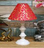 Red & Gold Shade Table Lamp With Metal Base