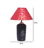 Red & Gold Shade Table Lamp With Terracotta Base