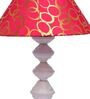Red & Gold Shade Table Lamp With Metal Base