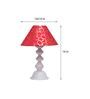 Red & Gold Shade Table Lamp With Metal Base