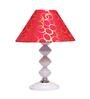 Red & Gold Shade Table Lamp With Metal Base