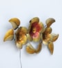 Flower Red Gold Iron Wall Art With LED