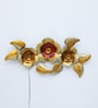 Flower Red Gold Iron Wall Art With LED