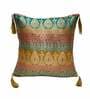 Multicolor Traditional Blended Silk 16 x 16 Inches Cushion Covers (Set of 2)