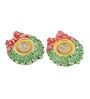 Red & Green Terracotta (Set of 2) Diya & Tealight