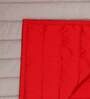 Red Polyester 150 AC Room Double Bed Quilt With 2 Pillow Covers