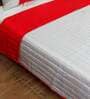 Red Polyester 150 AC Room Double Bed Quilt With 2 Pillow Covers