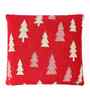 Red & Natural 100% Cotton X-Mas Tree 20X20 Inches Knitted Cushion Cover