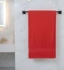 Red & Navy Blue Soft Cotton 500 GSM Solid Bath Towel Pack Of 2