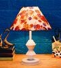 Red & Purple Shade Table Lamp With Metal Base
