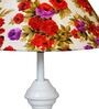 Red & Purple Shade Table Lamp With Metal Base