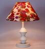 Red & Purple Shade Table Lamp With Metal Base