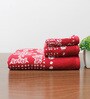 Multicolor Patterned 600 GSM Cotton Towel Sets (Set of 3)