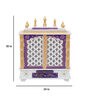 Red And White Mango Wood & MDF Floor Rested Mandir With Door