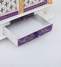 Red And White Mango Wood & MDF Floor Rested Mandir With Door