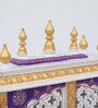 Red And White Mango Wood & MDF Floor Rested Mandir With Door