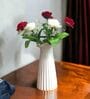 Red & White Polyester Artificial Flower