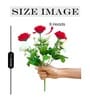 Red & White Polyester Artificial Flower