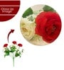 Red & White Polyester Artificial Flower
