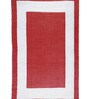 Red & White Polypropylene Geometric 3 x 5 Feet Dhurrie