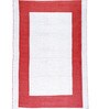 Red & White Polypropylene Geometric 3 x 5 Feet Dhurrie