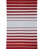 Red & White Polypropylene Striped 3 x 5 Feet Dhurrie