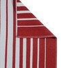 Red & White Polypropylene Striped 3 x 5 Feet Dhurrie