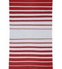 Red & White Polypropylene Striped 3 x 5 Feet Dhurrie