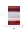 Red & White Polypropylene Striped 3 x 5 Feet Dhurrie