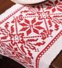 Red & White Premium Woven Table Runner with Tassels