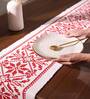 Red & White Premium Woven Table Runner with Tassels
