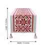 Red & White Premium Woven Table Runner with Tassels