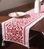 Red & White Premium Woven Table Runner with Tassels