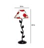 Red & White Shade Table Lamp With Metal Base