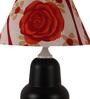 Red & White Shade table Lamp with Black Base