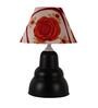 Red & White Shade table Lamp with Black Base