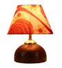 Red & White Shade table Lamp with Brown Terracotta Base
