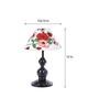 Red & White Shade Table Lamp With Metal Base
