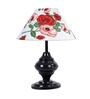 Red & White Shade Table Lamp With Metal Base