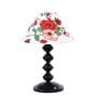 Red & White Shade Table Lamp With Metal Base