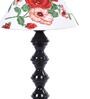Red & White Shade Table Lamp With Metal Base