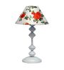 Red & White Shade Table Lamp With Metal Base